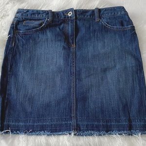 LOFT • Raw Hem Jean Skirt